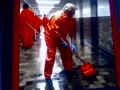 Trump jail cleaning the mop in his hall!