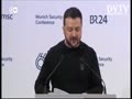 Ukrainian President Zelensky greeted with a standing ovation at the Munich Security Conference today