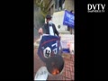Trump flag burning demonstration in TRASH CAN!